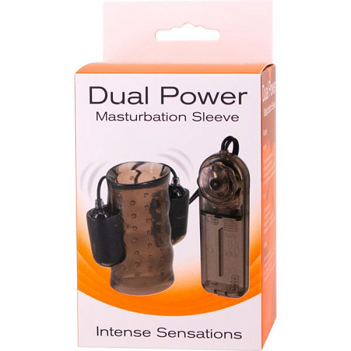 Дымчатая насадка-мастурбатор Seven Creations DUAL POWER MASTURBATION SLEEVE 51109