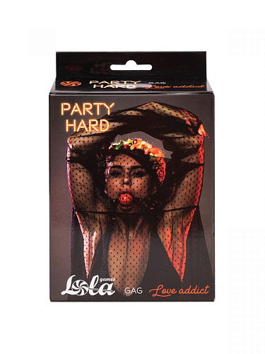 Красный кляп-шар на чёрных ремнях Lola toys Love Addict 1146-02lola