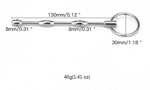 Стальной уретральный металлический плаг с бугорками Bior toys NTU-80396