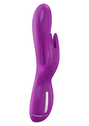 Лиловый вибратор с клиторальными ушками OVO K3 VIOLET (20 см)
