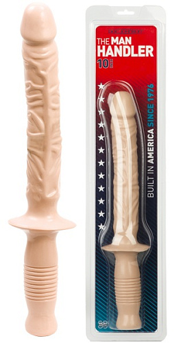 Телесный фаллос-меч с рукояткой Doc Johnson 0266-01-CD (24 см)