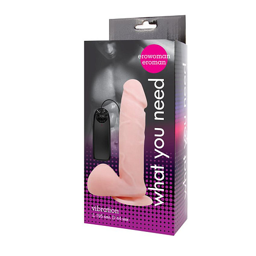 Телесный реалистик на присоске Bior toys Erowoman EE-10258 (19,5 см)
