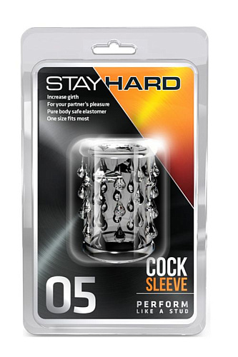 Прозрачная насадка с капельками Blush Novelties STAY HARD COCK SLEEVE 05 CLEAR BL-00502