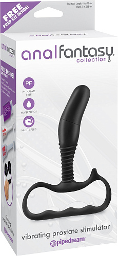 Стимулятор простаты с вибрацией чёрного цвета Pipedream Vibrating Prostate Stimulator PD4619-23 (14,5 см)