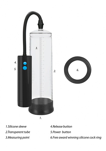 Прозрачная автоматическая вакуумная помпа для мужчин Shots Media BV Extreme Power PMP035TRA
