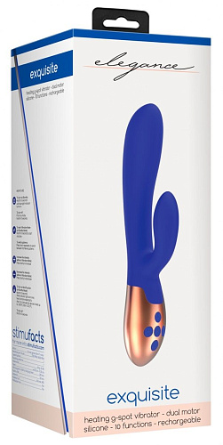 Синий вибратор с подогревом Shots Media BV Exquisite ELE002BLU (20,5 см)