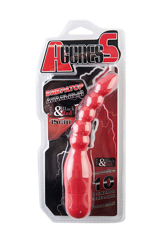 Красный анальный вибратор с 10 режимами вибрации ToyFa 901325-9 (15,2 см)