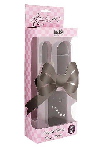 Набор из чёрного виброяйца и пули Toy Joy CRYSTAL DUO BULLET 3006010073