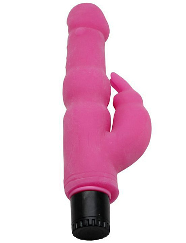 Розовый вибратор с дополнительной стимуляцией Eroticon 30087 (21,5 см)