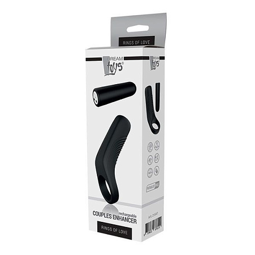 Чёрное перезаряжаемое эрекционное кольцо Dream Toys COUPLES ENHANCER  21547