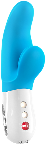Нежно-голубой вибратор с двумя моторами Fun Factory MiSS Bi 1201073 (17 см)