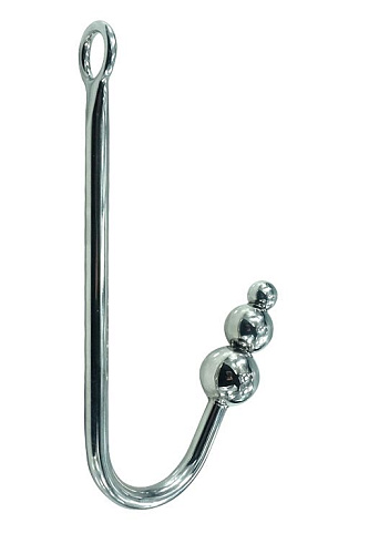 Большой серебристый анальный крюк для подвеса Kanikule KL-AHSS004