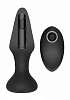 Чёрный анальный вибромассажёр Shots Media BV N 81 Rechargeable Remote Controlled Butt Plug SON081BLK (14 см)