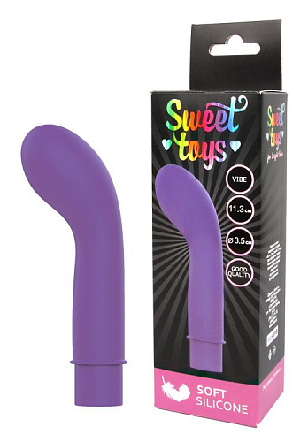 Фиолетовый вибромассажёр с изогнутой головкой Bior toys ST-40189-5 (11,3 см)