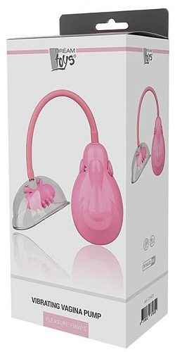 Розовый вакуумный вибромассажёр Dream Toys VIBRATING VAGINA PUMP 21421