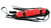 Чёрная плеть из лака с красным мехом БДСМ арсенал BDSM Light 740005 (43 см)