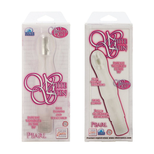 Белый вибромассажёр California Exotic Novelties White Satin Pearl SE-0724-10-3 (15 см)