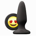 Чёрная силиконовая пробка среднего размера NS Novelties Emoji ILY NSN-0513-13 (10,2 см)