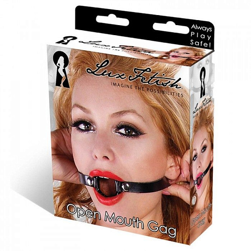 Чёрный кляп с кольцом Lux Fetish LF4021