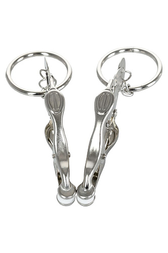 Серебристые зажимы для сосков ToyFa Theatre 705003