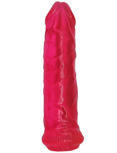 Гелевый ярко-розовый фаллоимитатор без мошонки Eroticon 30020 (17 см)