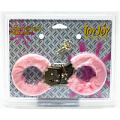 Розовые меховые наручники с ключами Toy Joy 3006009501
