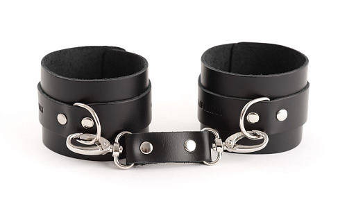 Чёрные кожаные поножи БДСМ арсенал Ladys Arsenal 68002ars