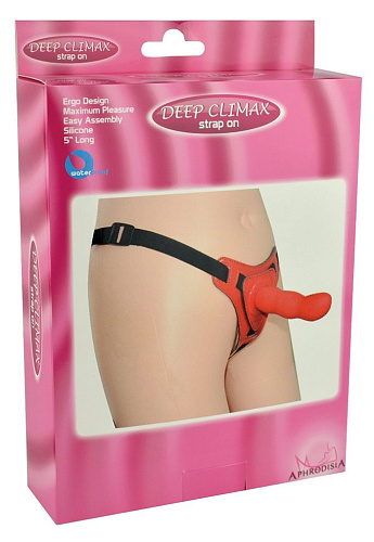 Розовый страпон на трусиках Howells Curved Dong 92002-pink (12,4 см)