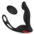 Чёрный силиконовый массажёр простаты с пультом Bior toys SEM-55179