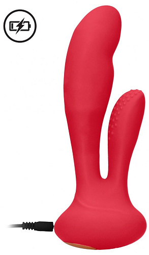 Красный вибратор Shots Media BV G-Spot and Clitoral Vibrator Flair ELE013RED (17,5 см)