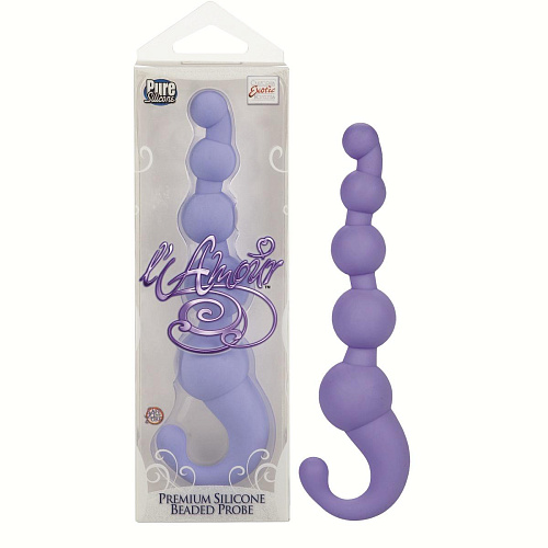 Упругая сиреневая цепочка California Exotic Novelties L Amour Premium Silicone Beaded Probes SE-4626-12-3 (17 см)