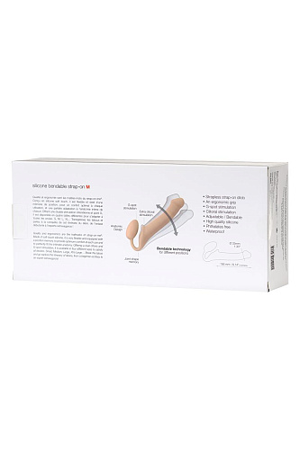 Телесный безремневой страпон Strap-on-me Silicone Bendable Strap-On M 6012901