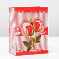 Красный подарочный пакет Сима-Ленд «От всего сердца» 3821299 (15×12×5 см)