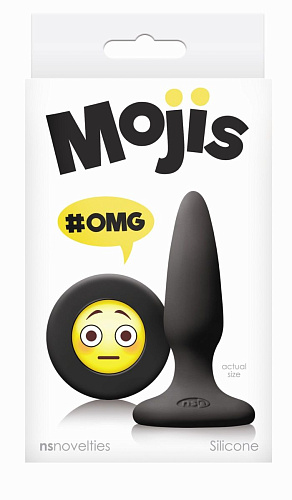 Чёрная силиконовая пробка NS Novelties Emoji OMG NSN-0511-33 (8,6 см)