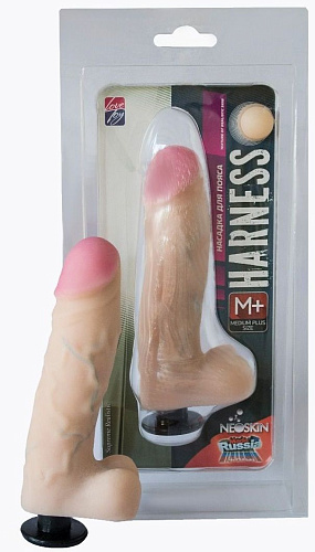 Телесная насадка Harness с коннектором LOVETOY (А-Полимер) Medium-plus Size 864702 (12 см)