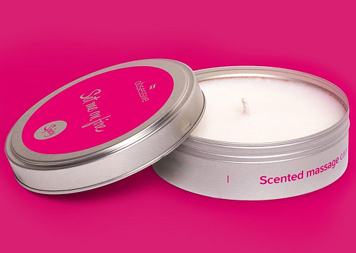 Ярко-розовая массажная свеча с феромонами Obsessive Spicy