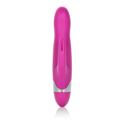 Розовый вибромассажёр с клиторальной стимуляцией California Exotic Novelties Turn it Up! 7-Function Silicone Massager SE-0732-50-3 (20,3 см)