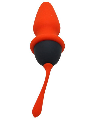 Оранжево-чёрная анальная пробка Eroticon 30490 (8 см)