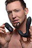 Чёрный вибростимулятор простаты XR Brands Silicone Prostate Vibrator and Strap with Remote Control AF871 (14,35 см)