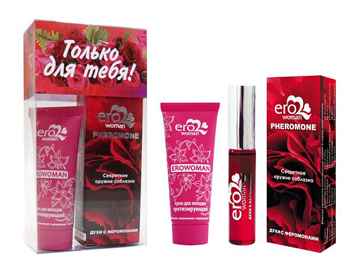 Подарочный набор для женщин: эротизирующий крем и духи с феромонами Биоритм N2