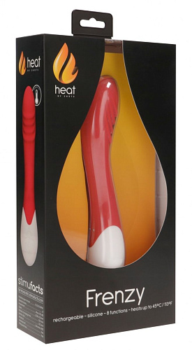 Красный вибратор с функцией нагрева Shots Media BV Frenzy HEA004RED (20,8 см)