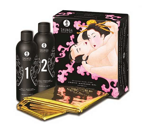 Массажный гель с ароматом шампанского и клубники Shunga 7700