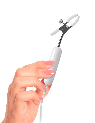 Белая клипса с вибрацией для сосков Pipedream PD1054-19