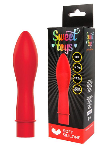 Красный гладкий мини-вибромассажёр Bior toys ST-40190-3 (12,5 см)