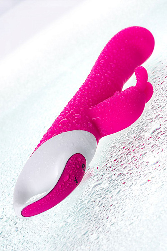 Розовый вибратор с клиторальным стимулятором с подогревом JOS ELLY 783003 (21,5 см)