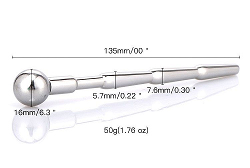 Стальной уретральный металлический стимулятор с шариком Bior toys NTU-80374