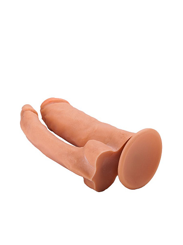 Двойной гелевый фаллоимитатор на присоске телесного цвета LOVETOY (А-Полимер) 101900 (15 см)