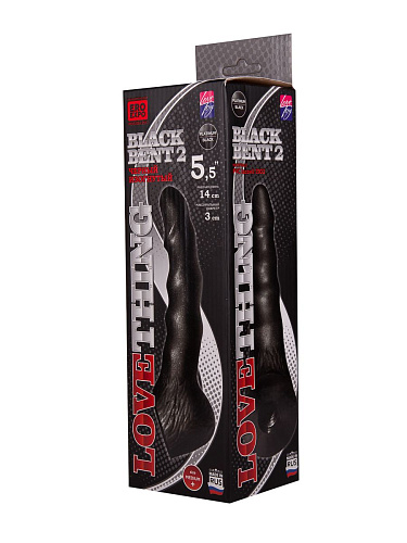 Чёрная насадка на пояс Harness LOVETOY (А-Полимер) BLACK BENT 2 132104