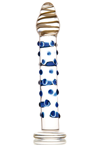 Прозрачный фаллос с точками Sexus Glass 912056