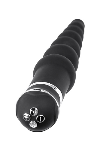 Чёрный силиконовый анальный вибростимулятор ToyFa ZL05 (35 см)